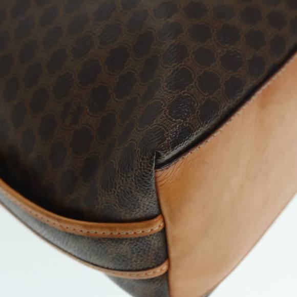 CELINE Macadam Canvas Shoulder Bag PVC Leather Brown Gold Auth 89237 - Picture 9 of 16